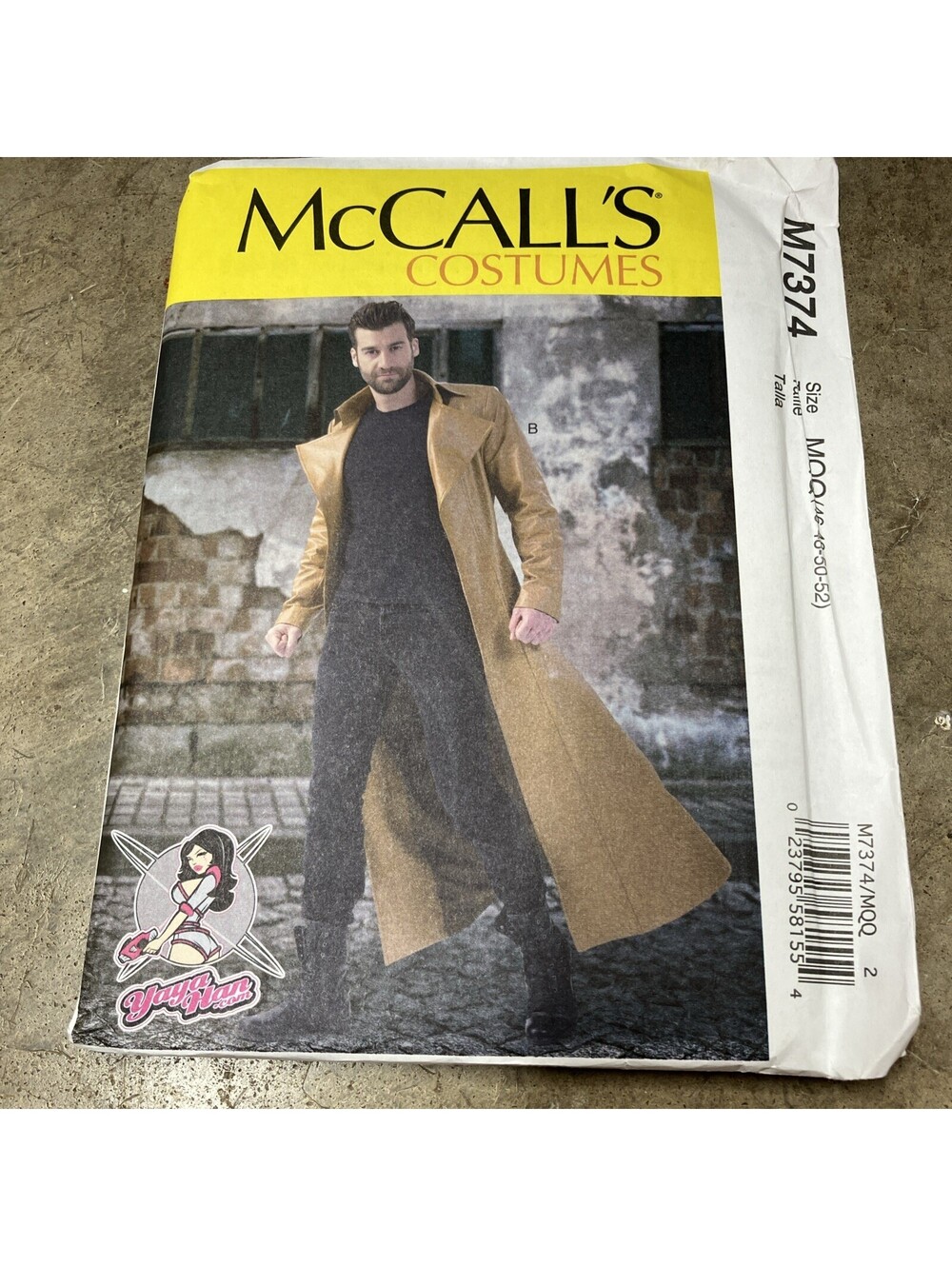 Men's Long Coat/Duster Sewing Pattern~Costume (Sizes 46-52) McCalls 7374